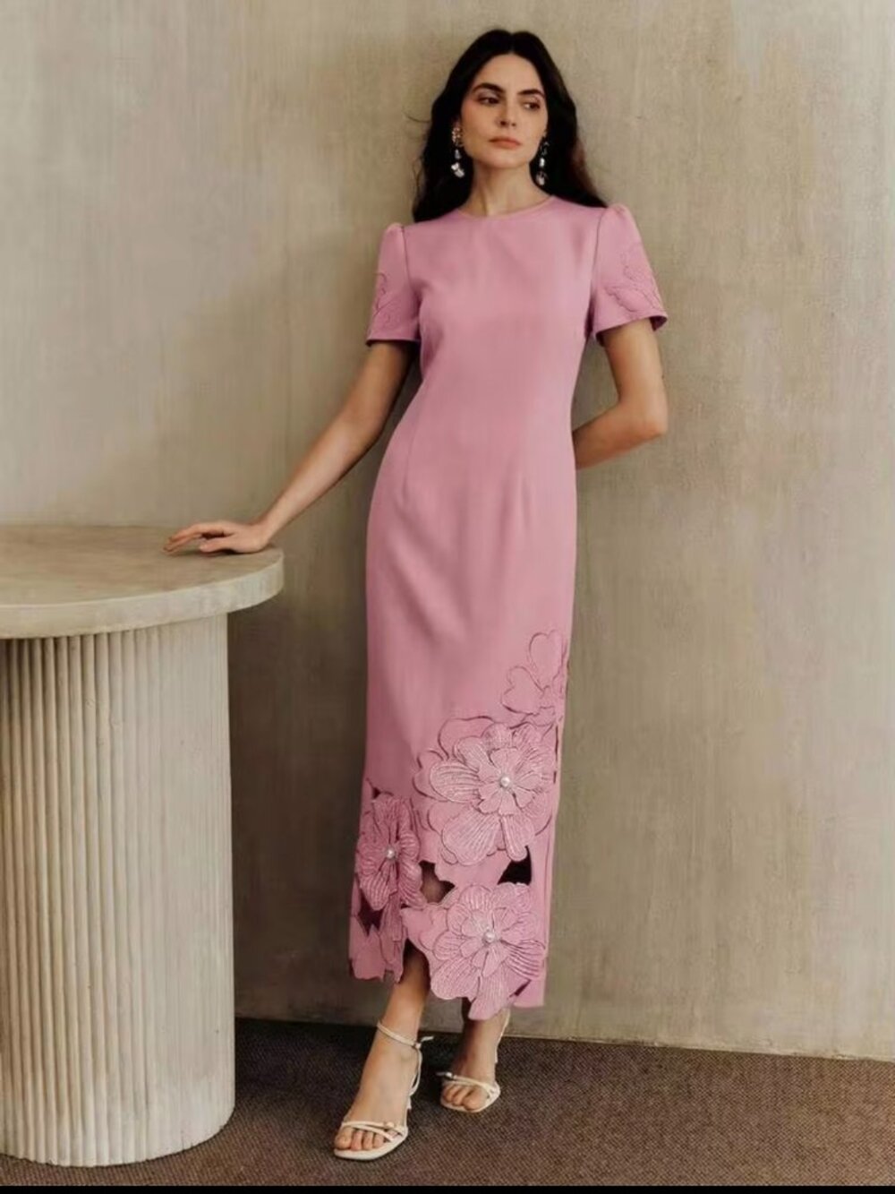 🌸 Anewsta Pink 3D Floral Dress | Never Worn